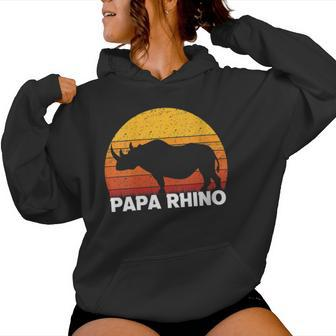 Dad Father Dads Grandpa Papa Rhino Women Hoodie - Monsterry AU