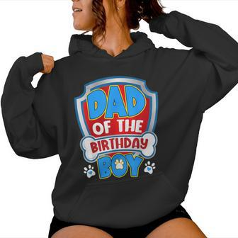 Dad And Mom Of The Birthday Boy Dog Paw Family Matching Women Hoodie - Seseable
