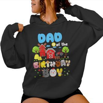 Dad And Mom Of The Birthday Boy Farm Animal Family Party Women Hoodie - Monsterry UK