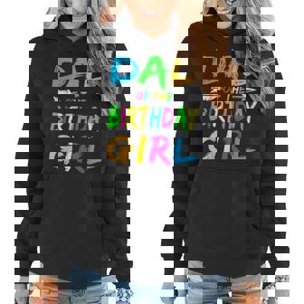 Dada Of The Birthday Girl Glows Retro 80'S Party Glow Women Hoodie - Seseable