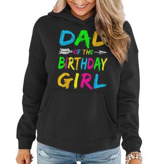 Dada Of The Birthday Girl Glows Retro 80'S Party Glow Women Hoodie - Seseable