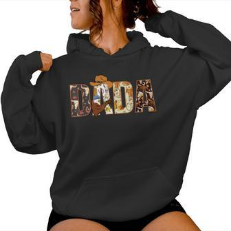 Dada Dad And Mom Birthday Boy Western Rodeo Family Matching Women Hoodie - Seseable