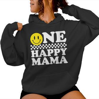 Damen One Happy Dude Mama 1 Geburtstag Familie Matching Mit-Ausschnitt Kapuzenpullover für Damen - Geschenkecke