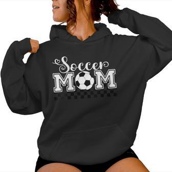 Damen Soccer Mom Soccer Mama Für Frauen Kariert Muttertag Retro Mit-Ausschnitt Kapuzenpullover für Damen - Geschenkecke