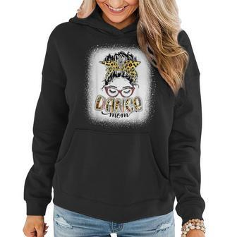 Dance Mom Leopard Messy Bun Bleached Mother's Day Women Hoodie - Seseable