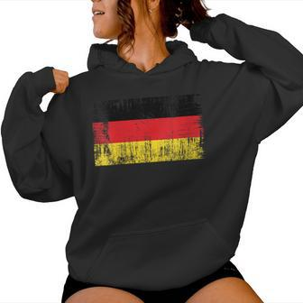 Distressed German Banner Fan Germany Flag Retro Vintage Women Hoodie - Monsterry CA