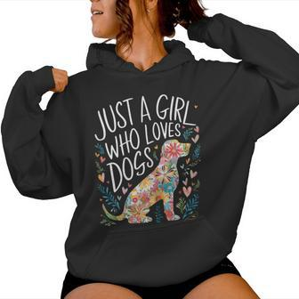 Dog Cute Just A Girl Who Loves Dogs Women Hoodie - Seseable