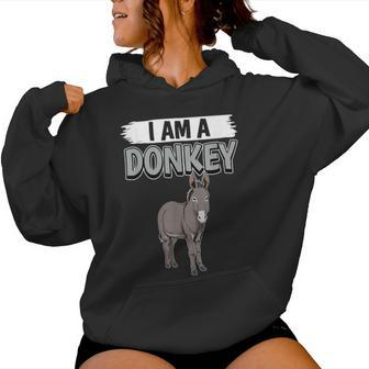 Donkeys Quote Donkey I Am A Donkey Women Hoodie - Thegiftio UK