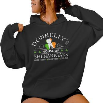 Donnelly House Of Shenanigans Irish Family Name Women Hoodie - Seseable
