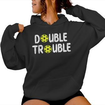 Double Pickleball Trouble Pickle Ball Matching Kid Women Hoodie - Monsterry CA