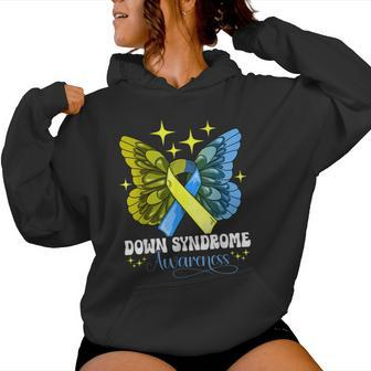 Down Syndrome Awareness Butterfly Down Syndrome Support Women Hoodie - Seseable