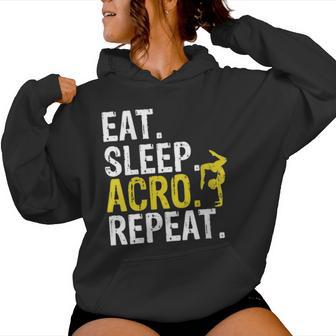 Eat Sleep Acro Repeat Acrobat Gymnastics Women Hoodie - Monsterry