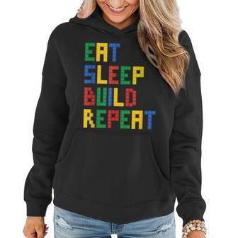 Eat Sleep Build Repeat Master Builder Block Boys Girls Women Hoodie - Monsterry