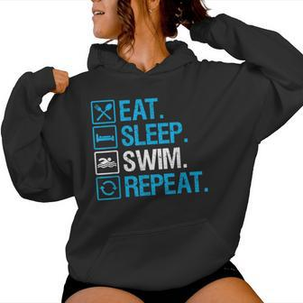 Eat Sleep Swim Repeat Swimming Swimmer For Men Women Hoodie | Mazezy UK