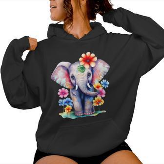 Elephant Elephants Present Cute Baby Elephant Woman Ladies Women Hoodie - Thegiftio UK