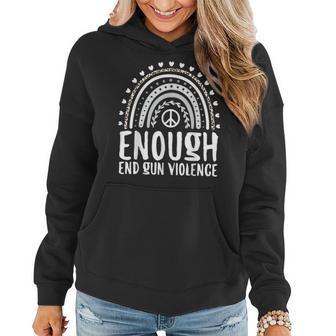 Enough End Gun Violence Awareness Day Rainbow Wear Orange Women Hoodie - Monsterry