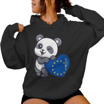 European Union Heart Pride European Union Flag Eu Souvenir Women Hoodie - Monsterry CA