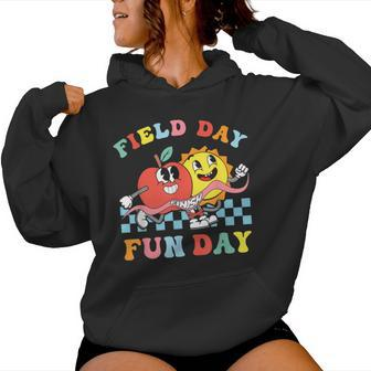 Field Day Fun Day Groovy Retro Field Trip Student Teacher Women Hoodie - Monsterry