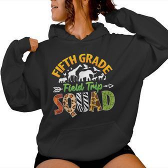 Fifth Grade Zoo Field Trip Squad Matching Teacher Students Women Hoodie - Seseable