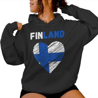 Finland Flag Holiday Finland Heart Finnish Flag Women Hoodie - Thegiftio UK