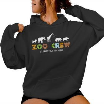 First Grade Field Trip Squad Zoo Crew Wild Animal Safari Women Hoodie - Seseable