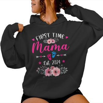 First Time Mama 2024 Mother's Day Soon To Be Mom Pregnancy Women Hoodie - Seseable