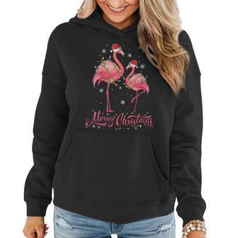 Flamingo Santa Light Christmas Sweater Flamingo Christmas Women Hoodie - Monsterry