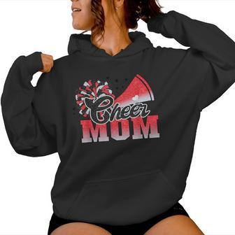 Football Cheer Mom Red Black Pom Leopard Women Hoodie | Mazezy CA