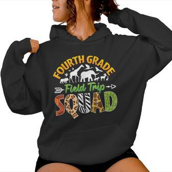 Fourth Grade Zoo Field Trip Squad Matching Teacher Students Women Hoodie - Seseable