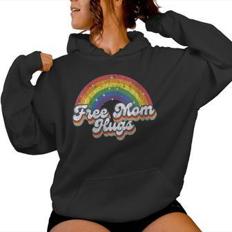Free Mom Hugs Rainbow Bisexual Lesbian Lgbt Flag Pride Month Women Hoodie - Seseable