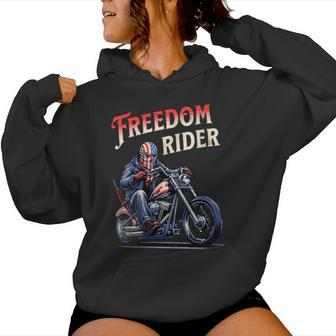 Freedom Rider Motorcycle American Flag Patriotic Usa Women Hoodie - Monsterry AU