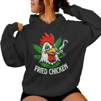 Fried Smoking Chicken 420 Marijuana Weed Leaf Pots 420 Women Hoodie | Mazezy