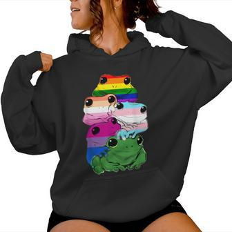 Amphibians Frogs Lgbt Rainbow Gay Pride Women Hoodie - Thegiftio UK