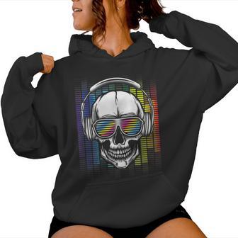 Edm Rainbow Skull Dj Rave Edm Party Women Hoodie - Monsterry