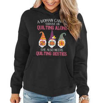 Gnomes Beast A Woman Cannot Survive On Quilting Alone Women Hoodie - Monsterry AU