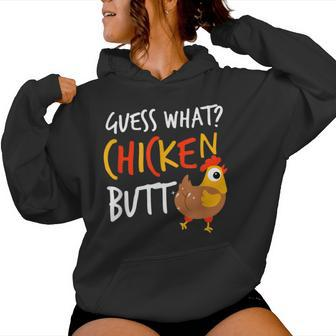 Guess What Chicken Butt Farmer Love Chickens Women Hoodie - Monsterry UK
