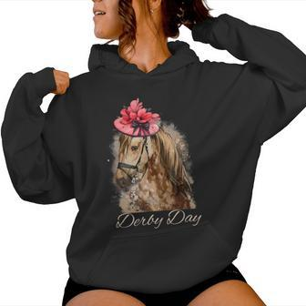 Hat Horse Racing Derby Party On Derby Day 2024 Women Hoodie - Seseable