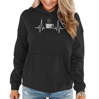 Heartbeat Coffee Coffee Cup Frequency Women Hoodie - Monsterry UK