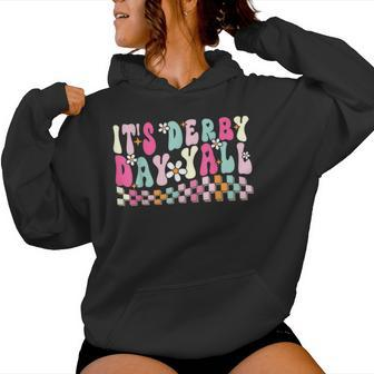 Horse Racing Groovy It's Derby Day Yall Derby Horse Women Hoodie - Seseable