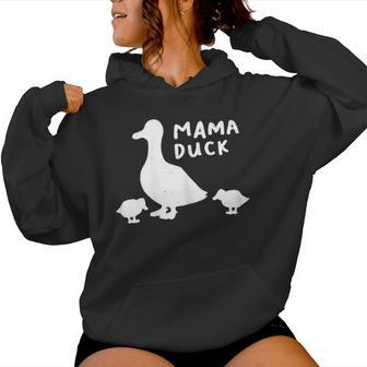 Mama Duck Mother T I Duckling Babies Mom Of 2 Women Hoodie - Monsterry