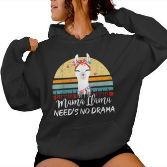 Mama-Llama Needs No Drama Mom Women Hoodie - Monsterry