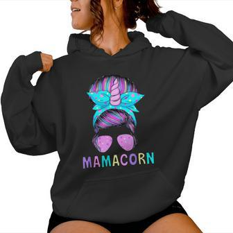 Mamacorn Unicorn Messy Bun Mom Mother's Day Girl Women Women Hoodie | Mazezy