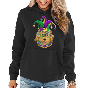 Mardi Gras Dog Apparel Golden Doodle Dog Mom Dad Women Hoodie - Monsterry DE