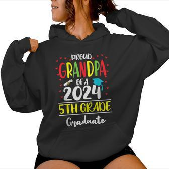 Proud Grandpa Of A Class Of 2024 5Th Grade Graduate Women Hoodie - Thegiftio UK
