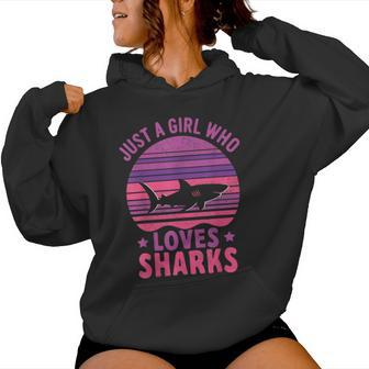 Shark Just A Girl Who Loves Sharks Women Hoodie - Thegiftio UK