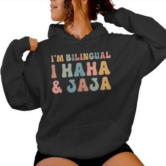 Spanish Teacher Groovy I'm Bilingual I Haha And Jaja Women Hoodie - Monsterry