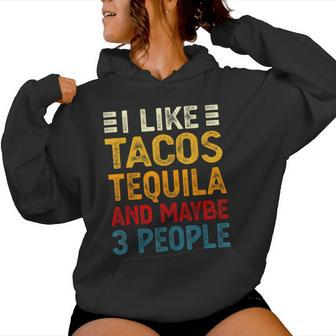 Tacos And Tequila Mexican Food Drinking Lover Women Hoodie - Seseable