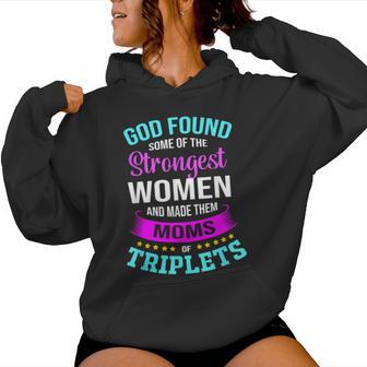 Triplet Mom Parents Mom Of Triplets Women Hoodie - Monsterry