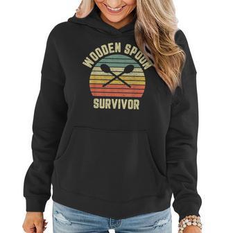 Wooden Spoon Survivor Retro Adult Novelty Sarcastic Women Hoodie - Monsterry CA