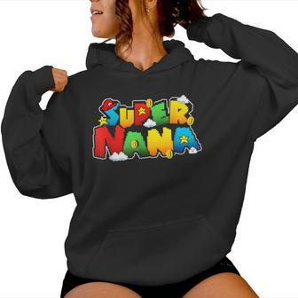 Gamer Super Nana Family Matching Game Super Nana Superhero Women Hoodie - Monsterry